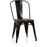 Chaise vantaggio comfort w m�tal noir / assise bois fonc� hjh office