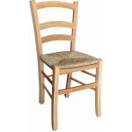 Chaise venezia en bois massif avec assise en paille de couleur naturelle Chaise venezia en bois massif avec assise en paille de couleur naturelle