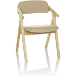 Chaise visiteur / chaise pliante scandio tissu beige hjh office