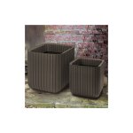 Lot de 2 cache - pots aspect bois lamé Lot de 2 cache - pots aspect bois lamé