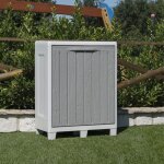 Chalet & jardin armoire basse de jardin en rsine ? 78 cm - florida xl - gris