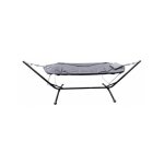 Chalet&jardin - hamac de jardin sur pieds en acier - coussin gris