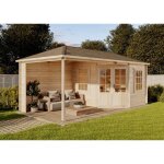 Chalet de jardin moselle naturel , 40 mm paisseur paroi 650 x 325 cm
