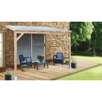Chalet & jardin ? toit couv'terrasse bois 3x3 m ? structure en pin trait� autoclave ? toit en polycarbonate ...