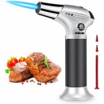 Chalumeau de cuisine, briquet torche r�glable et rechargeable avec verrouillage s�curit� pour cr�me br�l�e, ...
