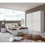 Chambre adulte coloris blanc en panneaux de particules - 160 x 200 cm - pegane -