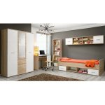 Chambre complte enfant 4p 'dino iii' chne & blanc