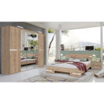 Chambre à coucher complète adulte (lit 140x190 cm + 2 chevets + armoire) coloris imitation chêne artisan ... Chambre à coucher complète adulte (lit 140x190 cm + 2 chevets + armoire) coloris imitation chêne artisan ...