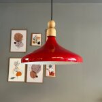 Champion lampe suspendue simple avec t�te de lit en bois vert ? lustre vintage e27 �35 cm pour salon, ...