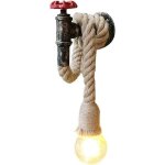Chanvre corde conduite d'eau luminaire industriel rtro lampe murale crative lampe 1 douille e27 parfait ...