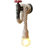 Chanvre corde conduite d'eau luminaire industriel r�tro lampe murale , xu, cr�ative lampe 1 douille e27 ...