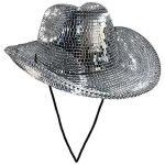 Chapeau de cowboy � boule disco, chapeau de cowboy � boule miroir, chapeau de f�te de c�libataire