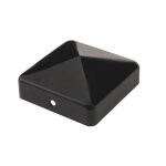 Chapeau pointe de diamant pour poteau bois - finition noire cabochonpb 91x91x32 - ep 0, 8mm