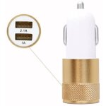Chargeur allume - cigare usb or gold de voiture double ports ultra rapide usb x2 car charger 12 - 24v ...