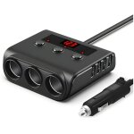 Chargeur allume - cigare de voiture socle splitter 120w adaptateur allume - cigare avec 4 ports usb interrupte ...