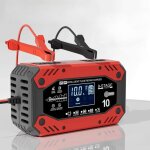 Chargeur de batterie 10a 12v / 24v, chargeur pour auto moto intelligent avec �cran tactile lcd, compensation ...