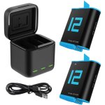 Chargeur de batterie telesin pour cam�ras et cam�scopes gopro hero 9, 10, 11 et 12 : chargeur � 3 compartiment ...