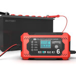 Chargeur de batterie de voiture, chargeur d'entretien intelligent 12 v 6 a avec d�sulfatation et compensation ...