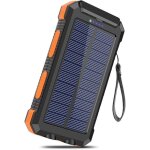 Chargeur solaire 20000mah avec 2 usb portable batterie externe sans fil powerbank charge rapide pour ...