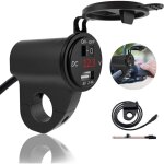 Chargeur de t�l�phone pour moto avec voltm�tre et fusible, chargeur �tanche pour prise usb de moto avec ...