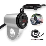 Chargeur de t�l�phone pour moto avec voltm�tre et fusible, chargeur �tanche pour prise usb de moto avec ...
