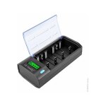 Chargeur universel piles ready pour 4aa / aaa / c ou d et 2x9v nimh / nicd - prise eu et uk - nx