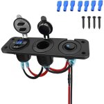 Chargeur de voiture, panneau de prises, prise allume - cigare, avec double chargeur usb qc 3. 0, voltmtre ...