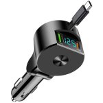 Chargeur voiture retractable, 75w 3 en1 usb c chargeur allume cigare rtractable avec cble, allume cigare ...