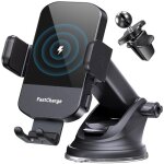 Chargeur de voiture sans fil, chargeur de voiture à fixation automatique avec charge rapide 15 w, support ... Chargeur de voiture sans fil, chargeur de voiture à fixation automatique avec charge rapide 15 w, support ...