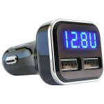 Chargeur de voiture usb - chargeur de tlphone de voiture  double port 4, 8 a 24 w avec voltmtre led, ...