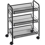 Chariot � 3 niveaux avec paniers desserte � roulettes chariot de rangement roulante 45 x 26, 5 x 63 cm ...