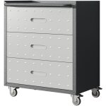 Chariot d'atelier m�tal 3 tiroirs 75x42x88cm - armoire � outils robuste avec roulettes, pour garage et ...