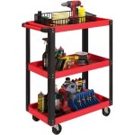 Chariot d'atelier servante atelier � 3 niveaux, poign�e lat�rale et roulettes verrouillables, 70, 5x35x82, ...