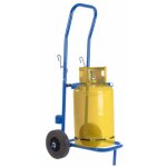 Chariot bleu pour bouteilles de gaz et cylindres, capacit� de 100 kg, cha�ne de s�curit� r�glable, cadre ...