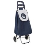 Ac - deco - chariot de course motif pictogramme panier - 2 roues - l 34 cm x h 96 cm - bleu - livraison ...