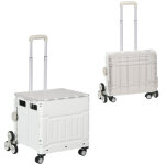 Chariot de courses pliable 80 kg charge t�lescopique blanc voyage