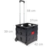 Helloshop26 - chariot de courses pliable transport shopping avec roulettes noir