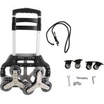 Chariot de courses robuste pour escalade d'escalier, chariot pliable portable pour d�m�nagement avec ...