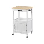 Chariot de cuisine commode roulant rustique desserte de service etagre de rangement en bois meuble de ...