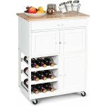 Chariot de cuisine à roulettes universelle avec multi - rangement 1 tiroir et 2 armoires, desserte de ... Chariot de cuisine à roulettes universelle avec multi - rangement 1 tiroir et 2 armoires, desserte de ...
