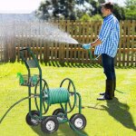 Costway - chariot d�vidoir de jardin tuyau d'arrosage panier pour 76m de tuyau m�tal