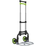 Chariot diable pliable leger telescopique, chariot pliant en alliage d?aluminium avec poign�e t�lescopique, ...
