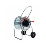 Enrouleur tuyau arrosage 50 m ? chariot en acier galvanis� ? raccords automatiques ? manivelle avec noyau ...