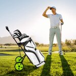 Chariot de golf � 2 roues pliable avec emplacements pour 4 tees 4 balls et tableau de score facile � ...