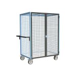 Matisère - chariot grillagé verrouillable non marquant - plateau bois mélaminé 815x485mm - charge max ... Matisère - chariot grillagé verrouillable non marquant - plateau bois mélaminé 815x485mm - charge max ...