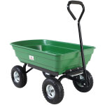 Gardebruk - chariot de jardin à main 75l vert avec benne basculante remorque 4 pneus max 300 kg jardinage ... Gardebruk - chariot de jardin à main 75l vert avec benne basculante remorque 4 pneus max 300 kg jardinage ...