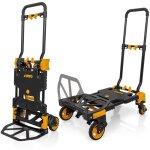 Vito - chariot de manutention diable pliable modulable 2 positions charge 137 kg max roues pivotantes ...