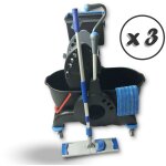 Chariot de nettoyage giotto black 2 x 15 litres avec balai  frange - quantit x 3 - kit mnage pro complet ...