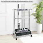 Chariot de nettoyage mobile, roues universelles (avec freins) avec 12 crochets et 10 rainures en caoutchouc ...