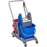 Chariot de nettoyage professionnel pour station de lavage auto, presse � m�choires, 2 seaux, 25 l, 73 ...